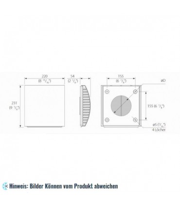 Außenhauben EH-14 150, Weiß