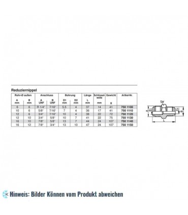 Reduziernippel Hansa R1/4x7/16"UNF 701304