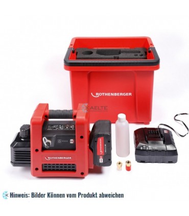 2-stufige Vakuumpumpe 57 l / min, ROAIRVAC R32 2.0 CL Set mit 8 Ah Akku und Ladegerät, Rothenberger 1000003230