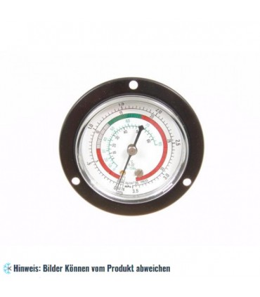 Manometer Hochdruck, Anschluss hinten 1/4" SAE, R134a, R22, 1-35 Bar