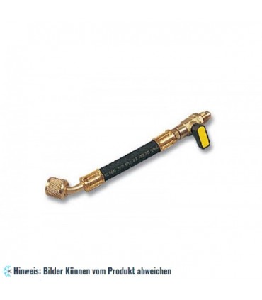 Füllschlauch "HD" 15cm mit Steckerventil, Anschlüsse gerade x 45° mit Drücker WIGAM V/HDSA/4M-4/6