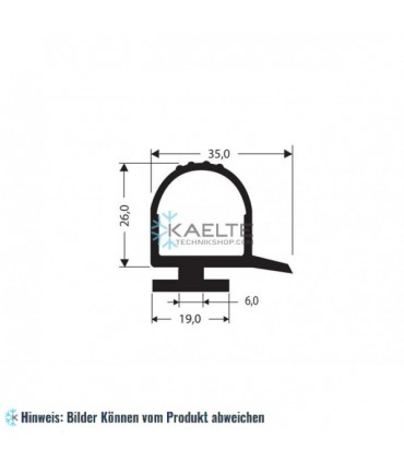 Gummidichtung schwarz 1m (35x26)