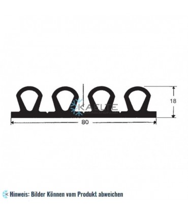 Gummidichtung schwarz 1m (80x18)