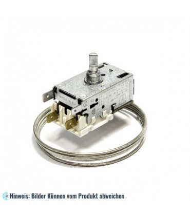 THERMOSTAT RANCO K50-P1125, 2 Kontakten 6A 250V Kapillarrohr 1200 mm kalt-18°C, warm 9,5°C halbmondförmige Achse ø 6 x 4,6 mm