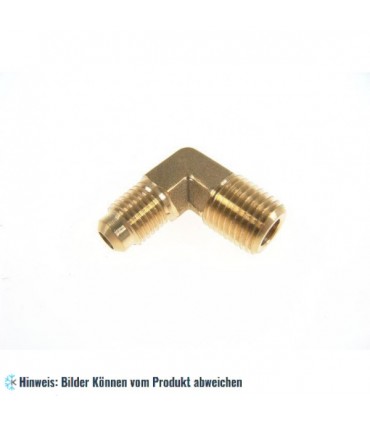 Messing Winkelstück - 90° - 1/4" SAE x 1/4" NPT