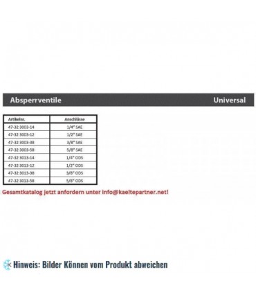 Absperrventil Bördelanschlüsse 5/8" SAE mit Bördelmuttern