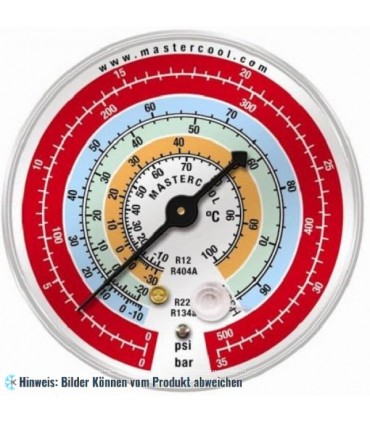 Ersatz Manometer 80mm, Hochdruck, Psi/Bar/°C, R12, R22,-R134a, R404A
