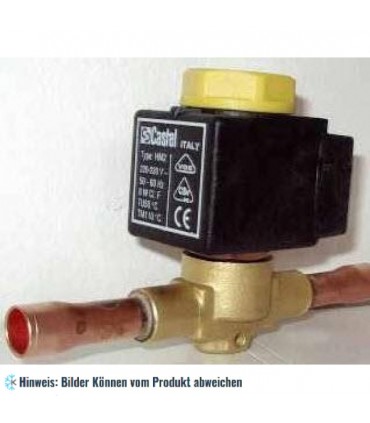 Magnetventil Castel, NC, Lötanschlüsse 1/4" ODS, mit Spule, 1028/2A6