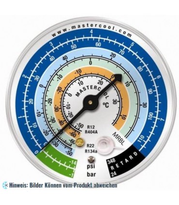Ersatz Manometer 80mm, Niederdruck, Psi/Bar/°C, R12, R22,-R134a, R404A