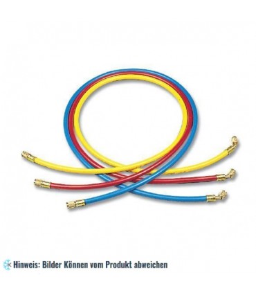 Füllschläuche Set "GY" 150cm 3 Stück, Anschlüsse gerade x 45° mit Drücker und blister WIGAM 3GYSA/5-5/60/BRY