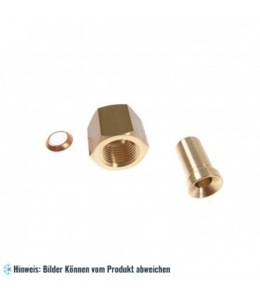 Adapter mit Mutter, Messing, 1/2" SAE x 12 mm ODS