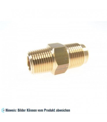 Messing Reduziernippel - 180° - 1/2" SAE x 3/8" NPT