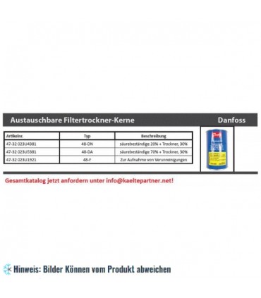 Filtereinsatz Danfoss, Schmutzfilter für Filtertrockner DCR 405