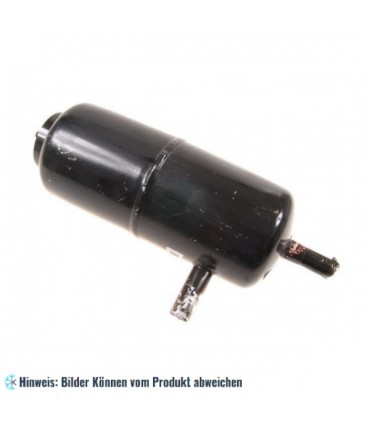 Kältemittelsammler schwarz 1.5 l, Eingang und Ausgang 16 mm ODS, Halterung M8