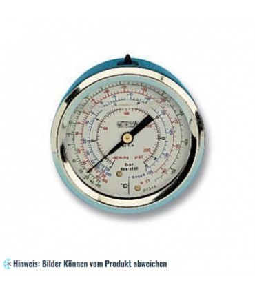 Manometer Ø60, Ölfüllung, Klasse 1.6, Anschluß auf der Rückseite, Befestigungswinkel und Edelstahl-Gehäuse WIGAM ML60/38C4S/A8