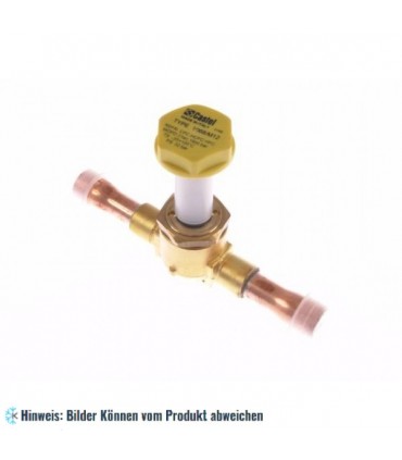 Magnetventil Castel, NC, Lötanschlüsse 12 mm ODS, ohne Spule, 1068/M12S