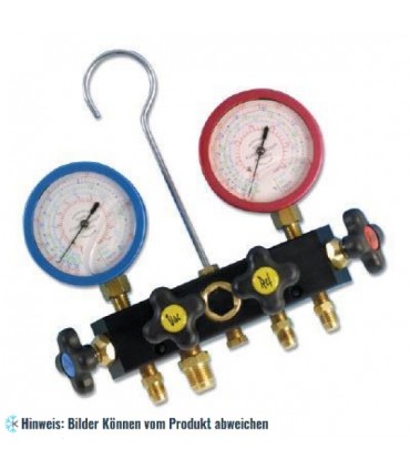 4-Wege Monteurhilfe mit ölgefüllten Druckmesser Ø60 Klasse 1-Blondelle WIGAM PW4BL60/A6/4/K1