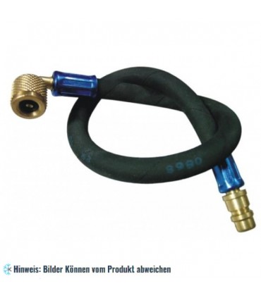 Füllschlauch Niederdruck 450 mm 1/4" SAE 90° + Schnellkupplung