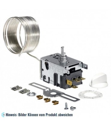 Servicethermostat Danfoss 077B7002, Kapillarrohr 1,3 m, Druckknopfabtauung