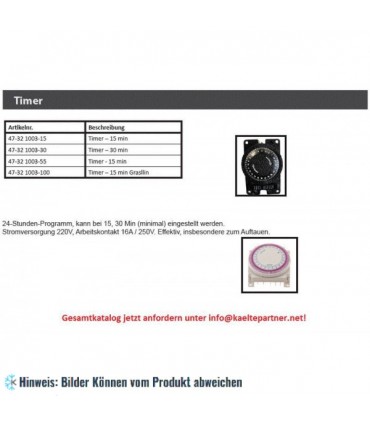Zeitschaltuhr Universal 15 min, 220-240V, 50Hz