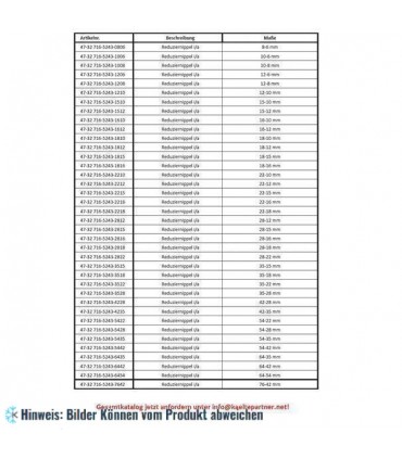 Kupfer Reduziernippel a/i 28 - 18 mm, 5243