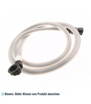 Zulaufschlauch 2,5 m mit Aquastop mit Dichtung und Flexummantelung, Überwurfmuttern, eine Seite mit 90 Gradbogen