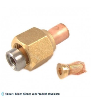 Lötadapter Danfoss, 10mm ODF (ohne Düse) mit Filter für T2 / TE2 Expansionsventile