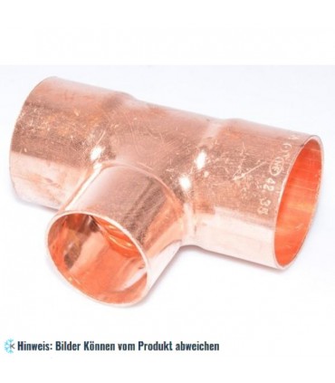Kupfer T-Stück reduziert i/i/i 42-35-42 mm, 5130