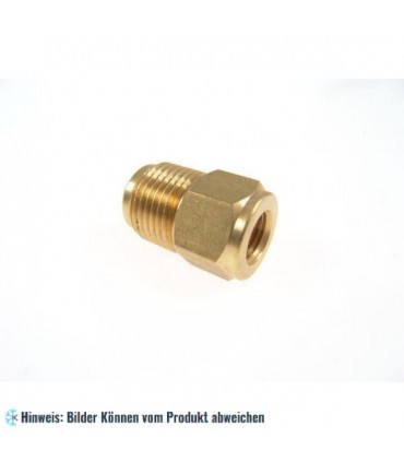 Messing Reduziernippel - 180° - 3/8" SAE x 1/2" NPT