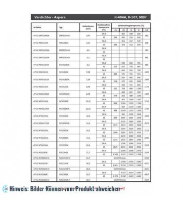 Kompressor Aspera Embraco EMT6144GK, MBP - R404A, R452A, 220-240V, 50Hz