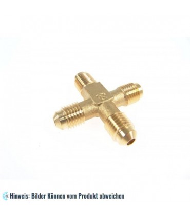 Messing Kreuzstück - 1/4" SAE x 1/4" SAE x 1/4" SAE x 1/4" SAE