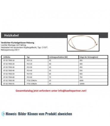 Ölsumpfheizung universal, Leistung 65 W, d min./ max＝210 / 330 mm