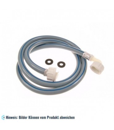 Zulaufschlauch 5 m mit Dichtung, Überwurfmuttern, eine Seite mit 90 Gradbogen