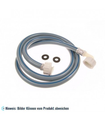 Zulaufschlauch 4 m mit Dichtung, Überwurfmuttern, eine Seite mit 90 Gradbogen