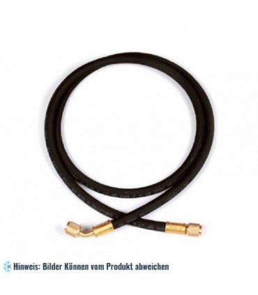 Füllschlauch "HD" 180cm schwarz 5/16" SAE, Anschlüsse gerade x 45° mit Drücker WIGAM HDSA/5-5/72