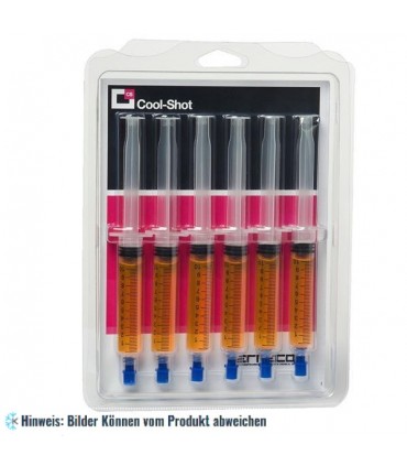 Cool Shot Leistungsverstärker 12 ml 6-Kartuschen Packung mit 1/4" & 5/16" SAE FLEX Adapter für KFZ Kälte- und Klimaanlagen