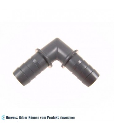 Ablaufschlauch Kupplung 21 x 21 mm, 90 Grad-Krümmer, Doppeltülle, Kunststoff