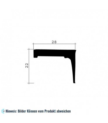 Gummidichtung schwarz 1m (22x28)