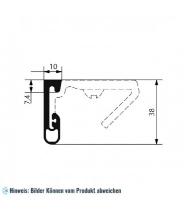 EPDM-Gummidichtung schwarz für Kufe 2320 1m (38x10)
