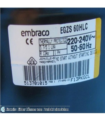 Kompressor Aspera Embraco EGZS60HLC, L/MBP - R-134a, 220-240V, 50-60Hz - nicht lieferbar, ersetzt durch Nachfolger
