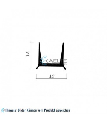 Kunststoff Profil schwarz 2,5 m (19x18)
