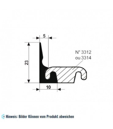 EPDM-Gummidichtungsprofil grau 1 m (23x10)