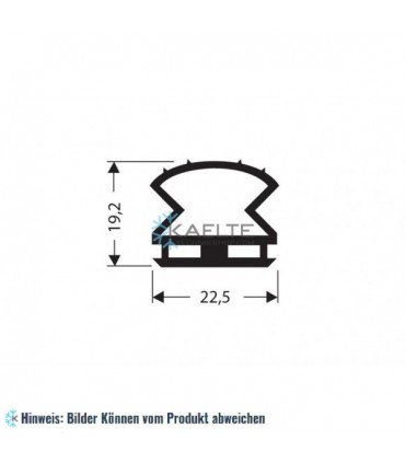 Gummidichtungsprofil schwarz L＝ 4,5 m (22,5x19,2)