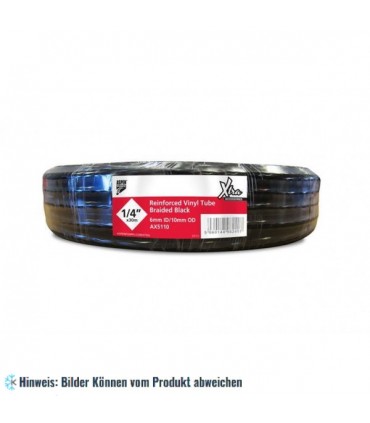 Verstärkter Vinyl Schlauch schwarz 6 mm (1/4") - 30 m Rolle