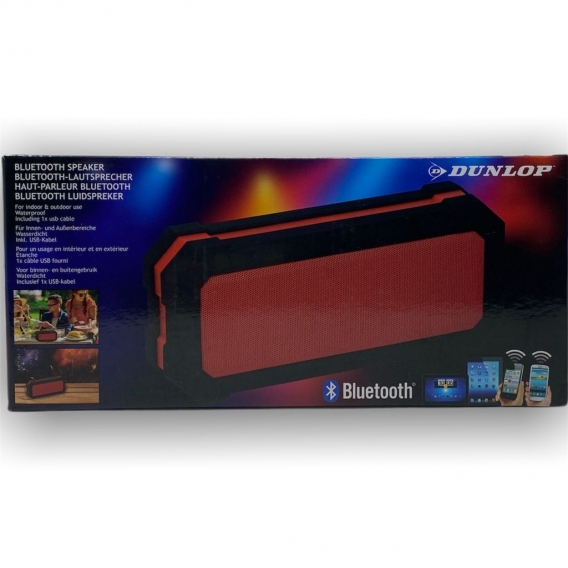 DUNLOP Bluetooth-Soundsystem , 2x3 W, Lautsprecher schwarz/rot Wasserdicht