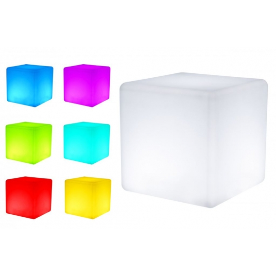 7even LED-Cube 40cm mit Sound Mode, musikgesteuerter Farbwechsel, Fernbedienung, Akkubetrieb