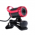 Desktop-Webcam USB 2.0-Webkamera Laptop-Kamera Eingebautes schallabsorbierendes Mikrofon Videoanruf Webcam fuer PC Laptop Rot