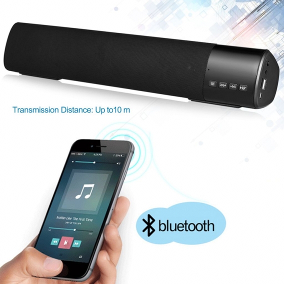 Kabelloser Bluetooth-Lautsprecher Stereo-Musik-Player Soundbar FM-Radio TF-Kartensteckplatz Freisprech-LED-Anzeige U-Disk AUX-IN