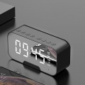 Schwarzer digitaler Spiegelwecker Drahtloser Bluetooth Lautsprecher FM Radio Lautsprecher