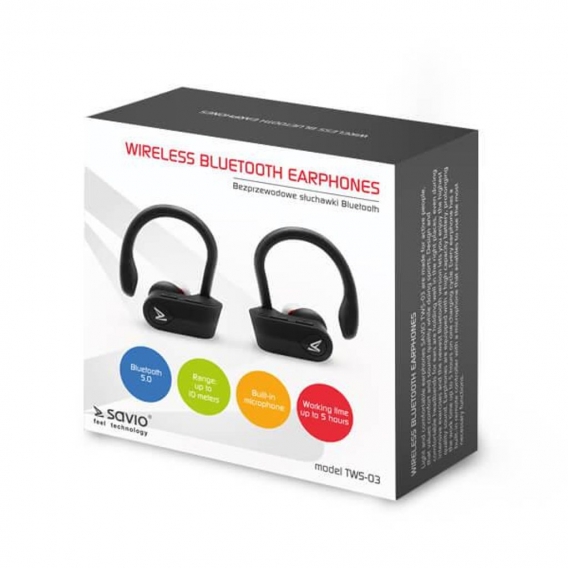 Savio tws-03 drahtloser Bluetooth-Kopfhörer, schwarz